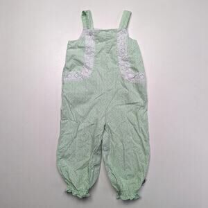 Posh Pickle Girls Romper Girls Size 18m Green Floral Bubble Boutique